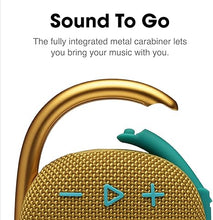 Load image into Gallery viewer, JBL Clip 4, Yellow - Portable Bluetooth 5.1 Speaker - Up to 10 Hours of Play - Waterproof & Dust Resistant - Includes Noise & Echo-Canceling Speakerphone