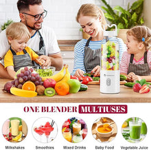 Load image into Gallery viewer, Portable Personal Blender 17 OZ/500 ML Juicer, 175W Personal Size Blender, Ideal for Smoothies, Ice Blending, Juicing, and Food Processing, Compact, Convenient, and Versatile (White)