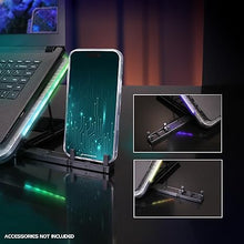 Load image into Gallery viewer, ENHANCE Gaming Voltaic 2 Laptop Cooling Stand - Laptop Cooling Pad with 6 Blue LED Fans, 7 Height Settings, RGB Lighting - Metal Top Laptop Cooler Pad with Phone Stand, 2 USB Ports for 17 inch Laptops
