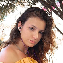 Load image into Gallery viewer, LUDOS Ultra Wired Earbuds in-Ear Headphones, 5 Years Warranty, Earphones with Microphone, Noise Isolating Ear Buds, Memory Foam for iPhone, Samsung, School Students, Kids, Women, Small Ears - Purple