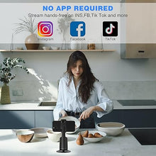 Load image into Gallery viewer, Auto Face Tracking Tripod, 360° Rotation Body Phone Camera Mount Smart Shooting Holder with Remote Selfie Stick, No App, Gesture Control, for Vlog, Tiktok