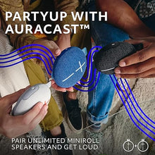 Load image into Gallery viewer, Ultimate Ears MINIROLL Ultra-Portable Waterproof Bluetooth Speaker, Big Bass, IP67 Dustproof, 131 ft (40 m) Range - Majestic Blue