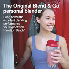 Load image into Gallery viewer, Hamilton Beach Portable Blender for Shakes and Smoothies with 14 Oz BPA Free Travel Cup and Lid, Durable Stainless Steel Blades for Powerful Blending Performance, Red (51101RV)