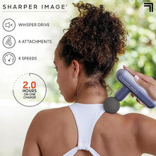 Load image into Gallery viewer, Sharper Image Powerboost Move, Deep Tissue Portable Percussion Massage Gun, Full Body, Back & Neck Muscle Massager with 4 Attachments - Handheld Rechargeable Electric Massage Gun for Athletes