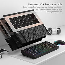 Load image into Gallery viewer, Womier SK75 75% Keyboard with Full Aluminum Wireless Mechanical Gaming Keyboard, VIA Custom Keyboard, Pre-lubed POM Switches RGB Creamy Gaming Keyboard, 3-Modes Gasket Hot Swappable Keyboard, Black