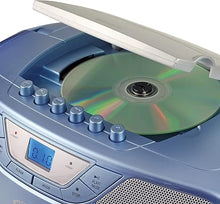 Load image into Gallery viewer, JENSEN CD-590-BL CD-590 1-Watt Portable Stereo CD and Cassette Player/Recorder with AM/FM Radio and Bluetooth (Blue)