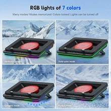 Load image into Gallery viewer, IETS GT600 RGB Laptop Cooling Pad Equipped with Gigantic Turbo-Fan?5.5inch Diameter?,Sealed Foam for Rapid Cooling Gaming Laptop,14.1-19.3 inch Laptop Cooler with 3-Port USB Hub,Dust Filter
