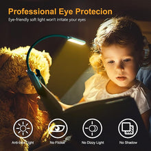 Load image into Gallery viewer, Gritin 9 LED Rechargeable Book Light for Reading in Bed - Eye Caring 3 Color Temperatures,Stepless Dimming Brightness,80 Hrs Runtime Small Lightweight Clip On Book Reading Light for Studying-Green