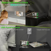 Load image into Gallery viewer, KOSUMOSU Desk Clock for Bedroom Accessories 6.7in Gold Digital Alarm Clock with Dimming,12/24h, Date, Day of Week, Temp, LED Clock, Modern Digital Calendar Clocks for Living Room Essentials