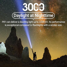 Load image into Gallery viewer, NEXTORCH P81 Rechargeable Flashlight High Lumens, 3000 Lumens LED Tactical Flashlight with 5 Modes & Strobe & Ceramic Glass Breaker for Night Duty, Outdoor Adventure, Self-Protection, Daily Use