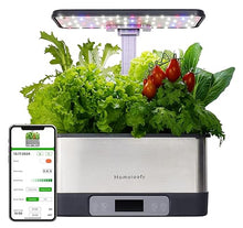 Load image into Gallery viewer, 8-Pod Smart Hydroponic Growing System, Indoor Garden with WiFi App, 24W LED Light, Stainless Steel, Self-Watering Timer – Perfect Gift for Home, School, Vegans, Kids, and Mental Health