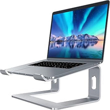 Load image into Gallery viewer, SOUNDANCE Laptop Stand, Aluminum Computer Riser, Ergonomic Laptops Elevator for Desk, Metal Holder Compatible with 10 to 15.6 Inches Notebook Computer, Silver