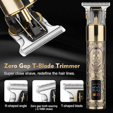 Load image into Gallery viewer, Professional Hair Clippers for Man,Electric Shavers Razor T-Blade Hair Trimmer, Men’s Grooming Kit Cordless Barber Trimmer Bald Shavers with 4 Guides & 3 Foil Head (Bronze)