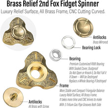 Load image into Gallery viewer, FREELOVE Metal Fidget Spinner, Brass Heavy, Long Spinning Toys, Cool Silent, Small Mini 2nd Fox Figette Spiner for Adults Men Anxiety, Quiet Bearing, Relief Brass