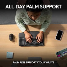 Load image into Gallery viewer, Logitech Wave Keys Wireless Ergonomic Keyboard with Cushioned Palm Rest, Comfortable Natural Typing, Easy-Switch, Bluetooth, Logi Bolt Receiver, for Multi-OS, Windows/Mac - Graphite