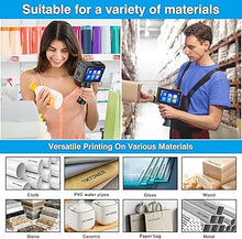 Load image into Gallery viewer, TIJ800 Handheld Inkjet Printer with 5 Inch LED Touch Screen Quick-Drying Portable Handheld Printer for Text/QR Code/Barcode/Logo/Date/Batch Number/Variable Data etc.