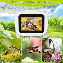 Load image into Gallery viewer, Kids Handheld Mini Microscope with Stand - 2.0" 4K Screen 1000X Digital Pocket Portable Miniscope Science Kit for Boy Girls 4-12 w/Slides Set EVA Case 32G Card