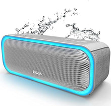 Load image into Gallery viewer, DOSS SoundBox Pro Bluetooth Speaker with 20W Stereo Sound, Active Extra Bass, IPX6 Waterproof, Bluetooth 5.0, TWS Pairing, Multi-Colors Lights, 20H Playtime, Portable Speaker for Outdoor-Grey