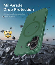 Load image into Gallery viewer, FNTCASE for iPhone 16 Phone Case: Magnetic Matte Textured Shockproof Military Grade Drop Protection Cell Phone Cover | Slim Rugged Anti-Slip Durable Protective Bumper Cases(Green)