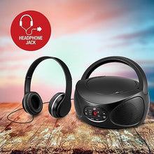 Load image into Gallery viewer, GPX Portable Bluetooth FM Radio Boombox and CD Player, Black (BCB119B)