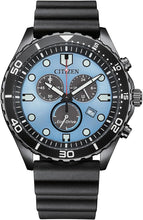 Load image into Gallery viewer, Citizen Men's Eco-Drive Weekender Sport Casual, Black Stainless Steel Watch, Polyurethane Strap, Chronograph, Blue Dial (Model: AT2567-18L)
