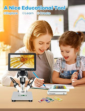 Load image into Gallery viewer, 7" LCD Digital Microscope 1200X,Leipan 12MP Coin Microscope for Adults,1080P Microscope with 12pcs Slides,Windows/Mac OS Compatible(32GB Card)