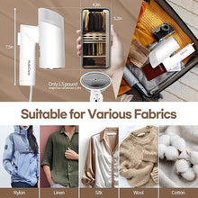 Load image into Gallery viewer, HubiCare Dual Voltage 120V - 220V True Travel Portable Garment Steamer, 1000W Powerful Steam, Fast 25 Second Heat-up, Wrinkle Remover, Lightweight Fabric Steamer for Clothes