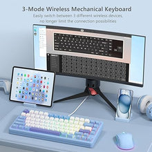 Load image into Gallery viewer, Womier SK75 75% Keyboard with Full Aluminum Wireless Mechanical Gaming Keyboard, VIA Custom Keyboard, Pre-lubed POM Switches RGB Creamy Gaming Keyboard, 3-Modes Gasket Hot Swappable Keyboard, Blue