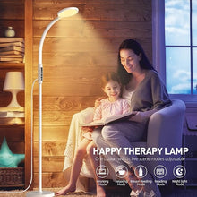 Load image into Gallery viewer, Light Therapy Lamp 11000 Lux, LED UV-Free Sunlight Lamp,Full Spectrum Happy Therapy Lamp with 10 Adjustable Brightness Levels, 2 in 1 Retractable Floor Light Therapy Lamp