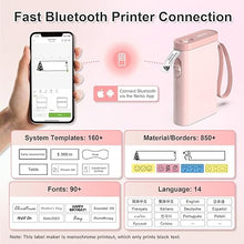 Load image into Gallery viewer, Nelko Label Maker Machine with Tape, P21 Bluetooth Label Printer, Wireless Mini Label Makers with Multiple Templates for Organizing Office Home, Pink