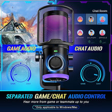 Load image into Gallery viewer, FIFINE Gaming PC Microphone, USB Streaming Microphone with Game Chat Balance, Computer Condenser Desktop RGB Mic with Mute Button, Noise Cancellation for Podcast/Twitch/Discord-AMPLIGAME AM6
