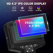 Load image into Gallery viewer, Dual Lens Borescope Camera with Light, Industrial Endoscope Camera with Light 4.3" IPS Screen, Inspection Camera Waterproof, Sewer Drain Plumbing Pipe Snake Camera, Gadgets for Men - 16.5ft, 32GB