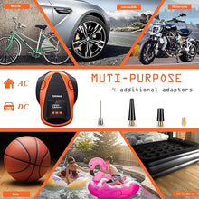 Load image into Gallery viewer, TEROMAS Tire Inflator Portable Air Compressor, Air Pump DC/AC for Car Tires 12V DC and Other Inflatables at Home 110V AC, Digital Electric Tire Pump with Pressure Gauge(Orange)