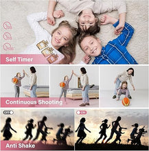 Load image into Gallery viewer, Digital Camera - 4K 64MP Digital Camera with 16X Digital Zoom for Photography - UHD Vlogging Camera for Kids and Teens - Compact Point and Shoot Digital Cameras with 32GB SD Card (Pink)