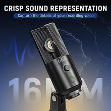 Load image into Gallery viewer, FIFINE Podcast Recording Microphone, PC USB Condenser Microphone for Streaming Vocal Music, Computer Desktop Microphone with Mute Button for Windows/Mac OS-K669PRO1