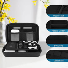 Load image into Gallery viewer, ProCase Hard Travel Electronic Organizer Case for MacBook Power Adapter Chargers Cables Power Bank Apple Magic Mouse Apple Pencil USB Flash Disk SD Card Small Portable Accessories Bag -L, Black