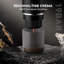 Load image into Gallery viewer, Rich Crema Portable Electric Espresso Coffee Maker, Travel Car Hiking, Fast self-heating 2 IN 1 Extraction System Espresso Machine, Support Ground Coffee and NS capsule, ME2218 (Black)