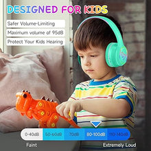 Load image into Gallery viewer, IFECCO Wireless Kids Boys Headphones with Microphone,Cute Light Up Dinosaur Children Bluetooth Headphones Volume-limiting for for School Travel,Boys Gifts for 3-12years