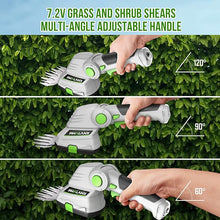 Load image into Gallery viewer, PHALANX Cordless Grass Shears 2-in-1 Handheld Hedge Trimmer,7.2V Electric Grass Trimmer Turnable Handle, Rechargeable Lithium-Ion Battery and Charger Included for Lawn/Garden