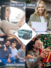Load image into Gallery viewer, Buddew Electric Lunch Box 80W Food Heater for Adults, 12/24/110V Portable Lunch Warmer Upgraded Heated Lunch Box for Car/Truck/Office with SS Fork&Spoon and Insulated Carry Bag (Blue)