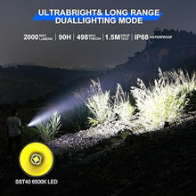 Load image into Gallery viewer, WUBEN T1 Tactical Flashlights 2000 High Lumens, Rechargeable Flashlight 498 Meters Long Beam Distance, Handheld Flash Light with Tactical Tail Button for Tactical Gear, Suvival, Emergencies, Outdoor