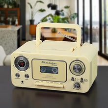 Load image into Gallery viewer, Portable Stereo CD Player with Bluetooth, AM/FM Stereo Radio and Cassette Player/Recorder (Yellow)