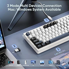 Load image into Gallery viewer, RedThunder K95 Wireless Mechanical Keyboard, TFT Screen & Knob, Tri-Mode BT5.0/2.4GHz/USB-C Hot Swappable Custom, Pre-lubed Linear Switches, Gasket Structure, RGB Gaming Keyboard, Snowy White-Blue