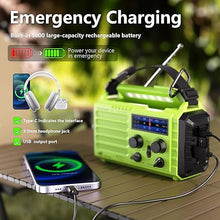 Load image into Gallery viewer, Mesqool Emergency Radio 5 Way Powered, 5000 Survival Radio Solar Hand Crank Portable NOAA/AM/FM/SW Weather Radio Battery Backup, Wind up Radio with Cell Phone Charger, Flashlight, SOS