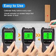 Load image into Gallery viewer, Stud Finder Wall Scanner, 5 in 1 Multifunction Stud Locator with Upgraded Smart Sensor, HD LCD Display and Audio Alarm for The Center & Edge of Metal, Studs, AC Wire, and Pipe Detection (Dull Black)