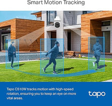 Load image into Gallery viewer, Tapo 2K Outdoor Wired Pan/Tilt Security Wi-Fi Camera, 360° View, Motion Tracking, Works w/Alexa & Google Home, Color Night Vision, Free AI Detection, Cloud & SD Card Storage(up to 512GB), Tapo C510W
