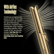 Load image into Gallery viewer, BeKind Flex 2-in-1 360° Hair Styler Flat Iron, Hair Straightener and Curler for All Styles, Floating Plates Design, Airflex Lower Temp for Better Styling, Gift for Girls and Women - Golden