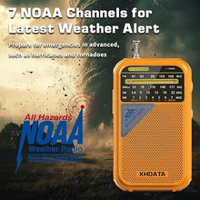Load image into Gallery viewer, D221 NOAA Weather Radio Portable AM FM Shortwave Radio Receiver, 2 AA Battery Operated, Transistor Radio with Excellent Reception for Emergency, Hurricane, Gift, Walking and Home (Orange)