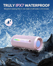 Load image into Gallery viewer, OHAYO Portable Bluetooth Speaker, IPX7 Waterproof Wireless Speaker with 24W Stereo Sound, Active Extra Bass, Bluetooth 5.3, RGB Lights, Up to 30H Playtime for Home, Outdoor, Party, Travel?Pink?…