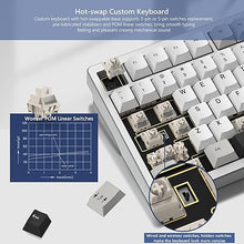 Load image into Gallery viewer, Womier RD75 Pro 75% Keyboard, Quick Release Wireless Aluminum Gaming Keyboard, QMK/VIA Tri-Mode Mechanical Keyboard Custom Hot Swappable with RGB Creamy Keyboard for Windows/Mac/PC - Silver